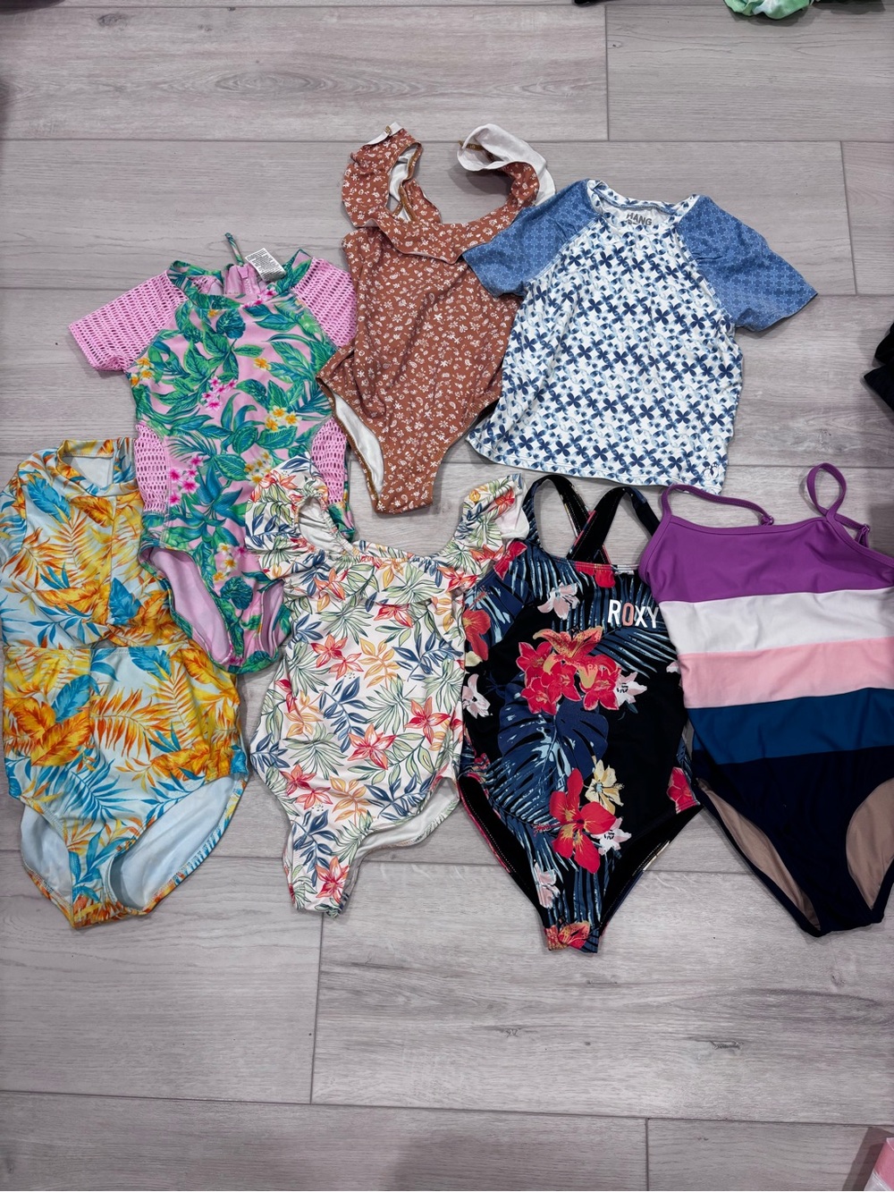 7 youth girls bathing suits of various brands